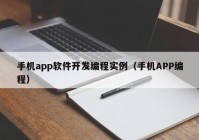 手机app软件开发编程实例（手机APP编程）